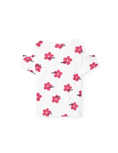 Bóboli - Camiseta de punto para niña con estampado de flores