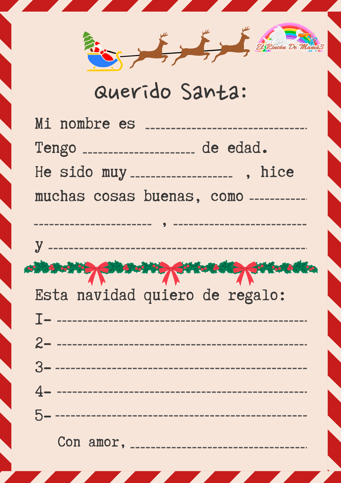 CARTA PAPÁ NOEL GRATIS